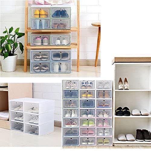 4 paquets de stockage de chaussures transparents en vrac