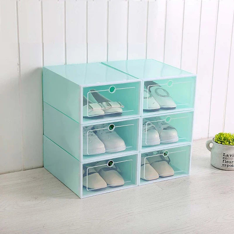 4 paquets de stockage de chaussures transparents en vrac - X10 Maroc - Livraison gratuite - Vert