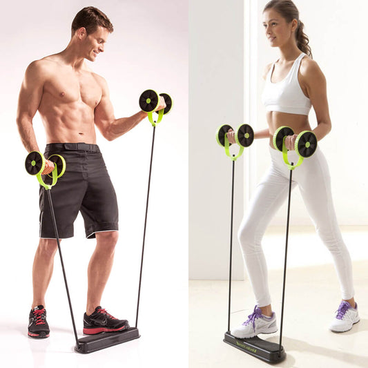 Entraîneur abdominal et de taille AB Roller Résistance à double roue Yoga Corde de tractio