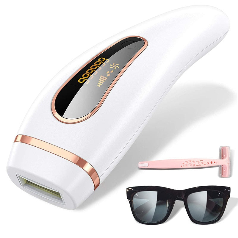 Appareil d'épilation laser pour femmes et hommes, élimine définitivement les poils - X10 Maroc - Livraison gratuite - Blanc