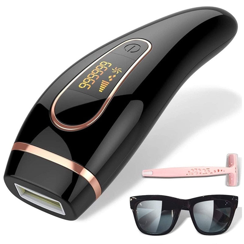 Appareil d'épilation laser pour femmes et hommes, élimine définitivement les poils - X10 Maroc - Livraison gratuite - Noir