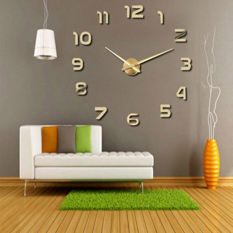 Grande horloge murale 3D - X10 Maroc - Livraison gratuite - Gold