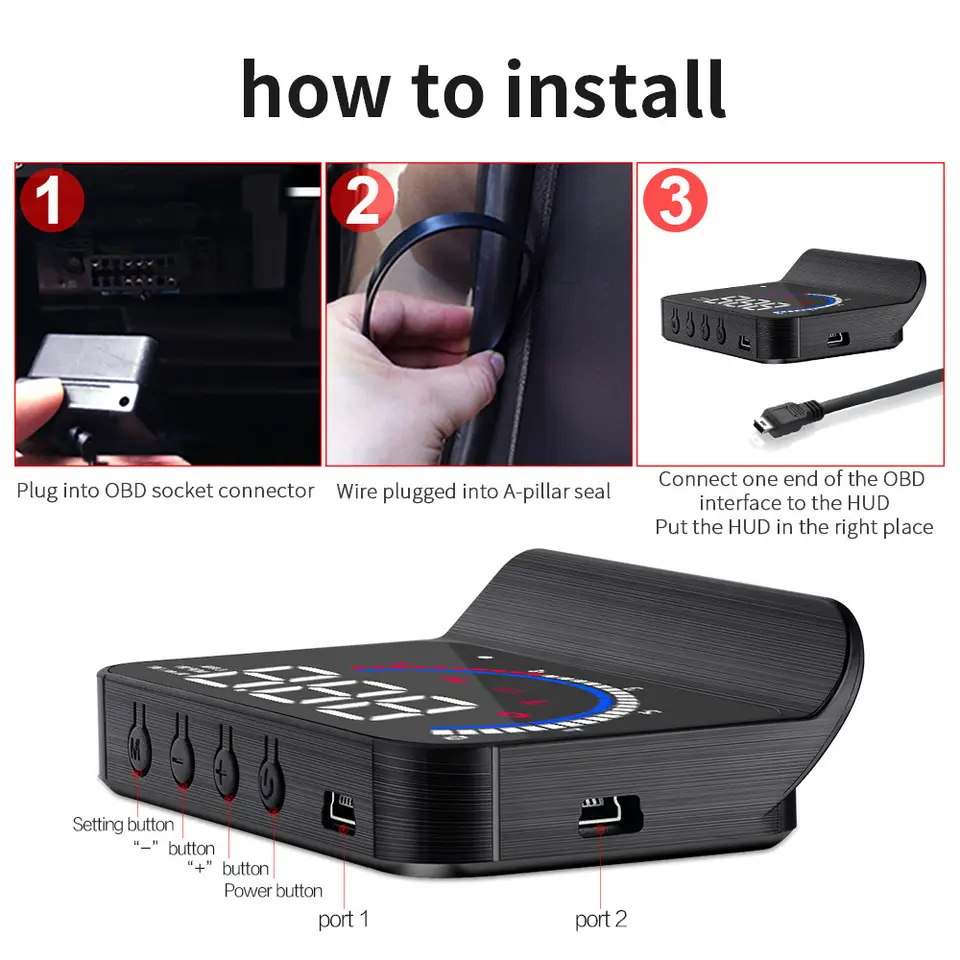 Car Digital Gps Speedometer Head Up Display Overspeed